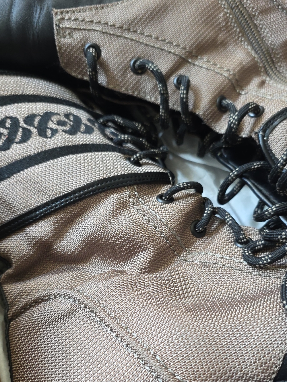 Sam & Libby Khaki-Black Lace-Up Combat Boots, Embroidered - Picture 12 of 12